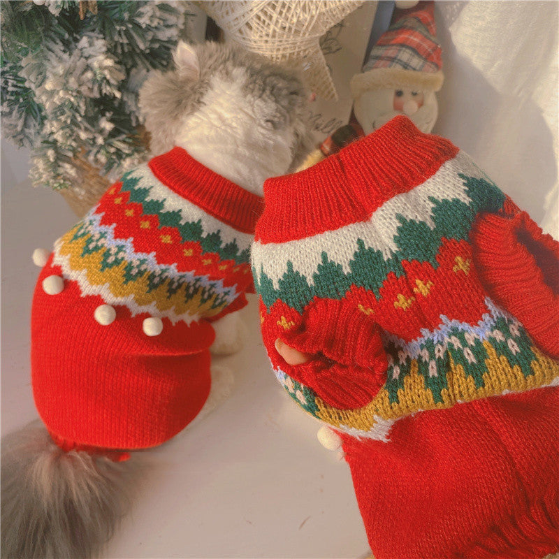 HKM-898451 Festive Red Christmas Clothes for Cats and Dogs – Sizes XS to XXL