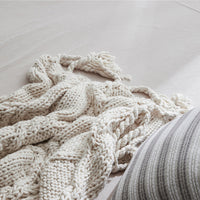 HKM-898515 Handmade Acrylic Knit Casual Soft Blanket - 120x150cm in Beige