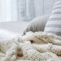 HKM-898515 Handmade Acrylic Knit Casual Soft Blanket - 120x150cm in Beige