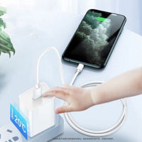 HKM-898579 Fast Charging Cable Compatible with iPhone 12, 18W PD, Type-C Connector, Durable TPE Material