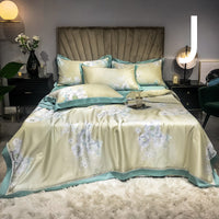 HKM-899027 Tencel Summer Quilt Set - 4-Piece Air-Conditioning Bedding, Breathable and Machine Washable