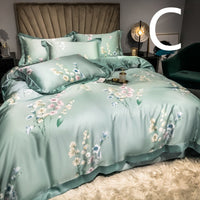 HKM-899027 Tencel Summer Quilt Set - 4-Piece Air-Conditioning Bedding, Breathable and Machine Washable