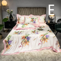 HKM-899027 Tencel Summer Quilt Set - 4-Piece Air-Conditioning Bedding, Breathable and Machine Washable