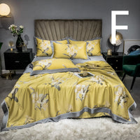 HKM-899027 Tencel Summer Quilt Set - 4-Piece Air-Conditioning Bedding, Breathable and Machine Washable