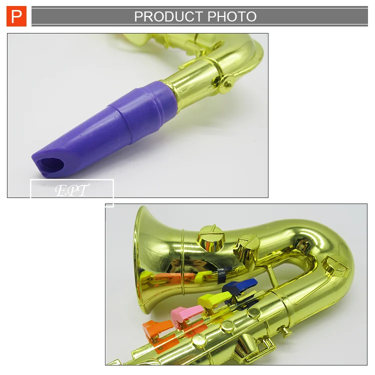 HKM-899155 Kids Educational Saxophone Toy - Plastic Non-Electric Cartoon Musical Instrument For Ages 2-13