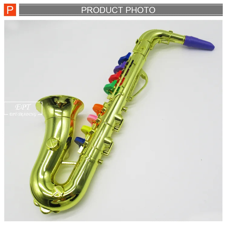 HKM-899155 Kids Educational Saxophone Toy - Plastic Non-Electric Cartoon Musical Instrument For Ages 2-13