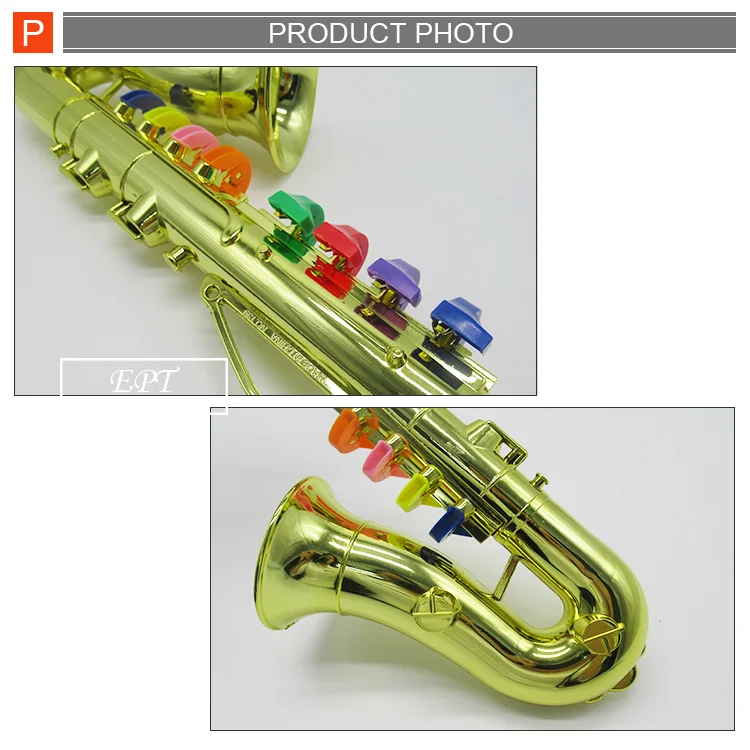 HKM-899155 Kids Educational Saxophone Toy - Plastic Non-Electric Cartoon Musical Instrument For Ages 2-13