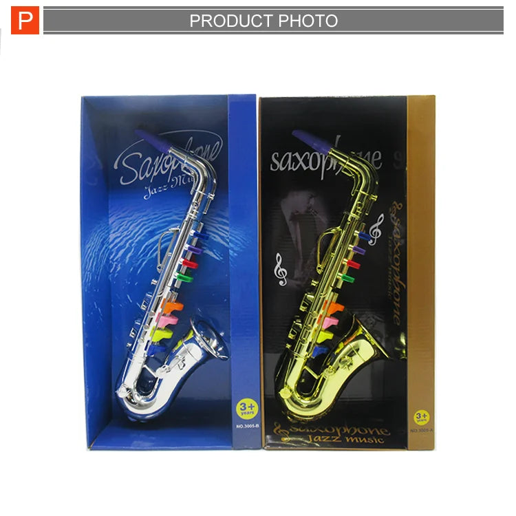 HKM-899155 Kids Educational Saxophone Toy - Plastic Non-Electric Cartoon Musical Instrument For Ages 2-13