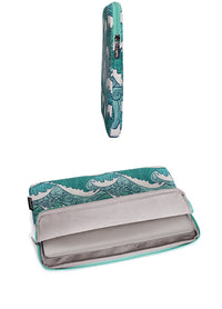 HKM-899219 Breathable Waterproof Polyester Digital Printing Computer Liner Bag Cover - Available in 11 to 15 Inches, Green Wave