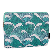 HKM-899219 Breathable Waterproof Polyester Digital Printing Computer Liner Bag Cover - Available in 11 to 15 Inches, Green Wave