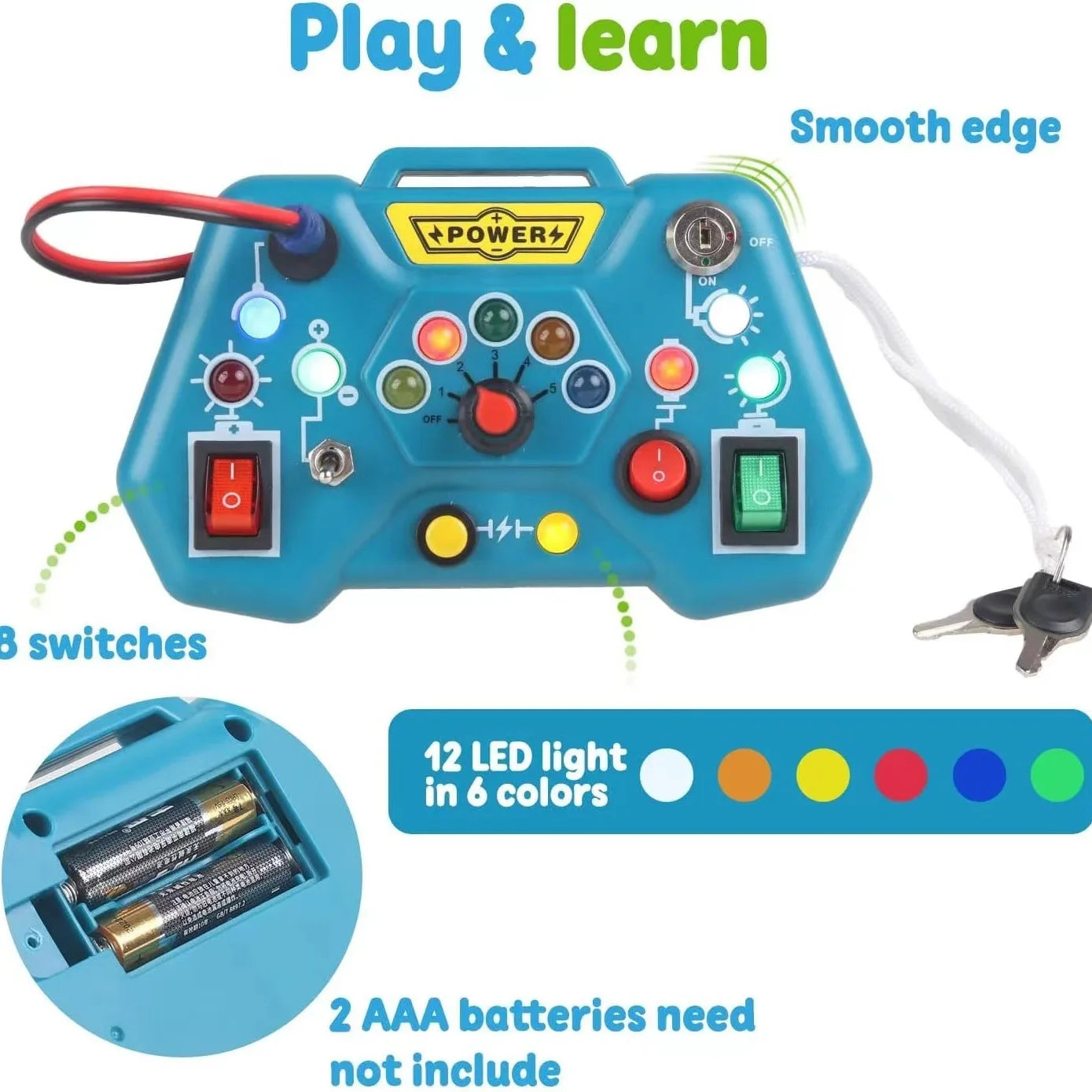 HKM-899347 Montessori Busy Board Light Game Console for Early Learning and Skill Development