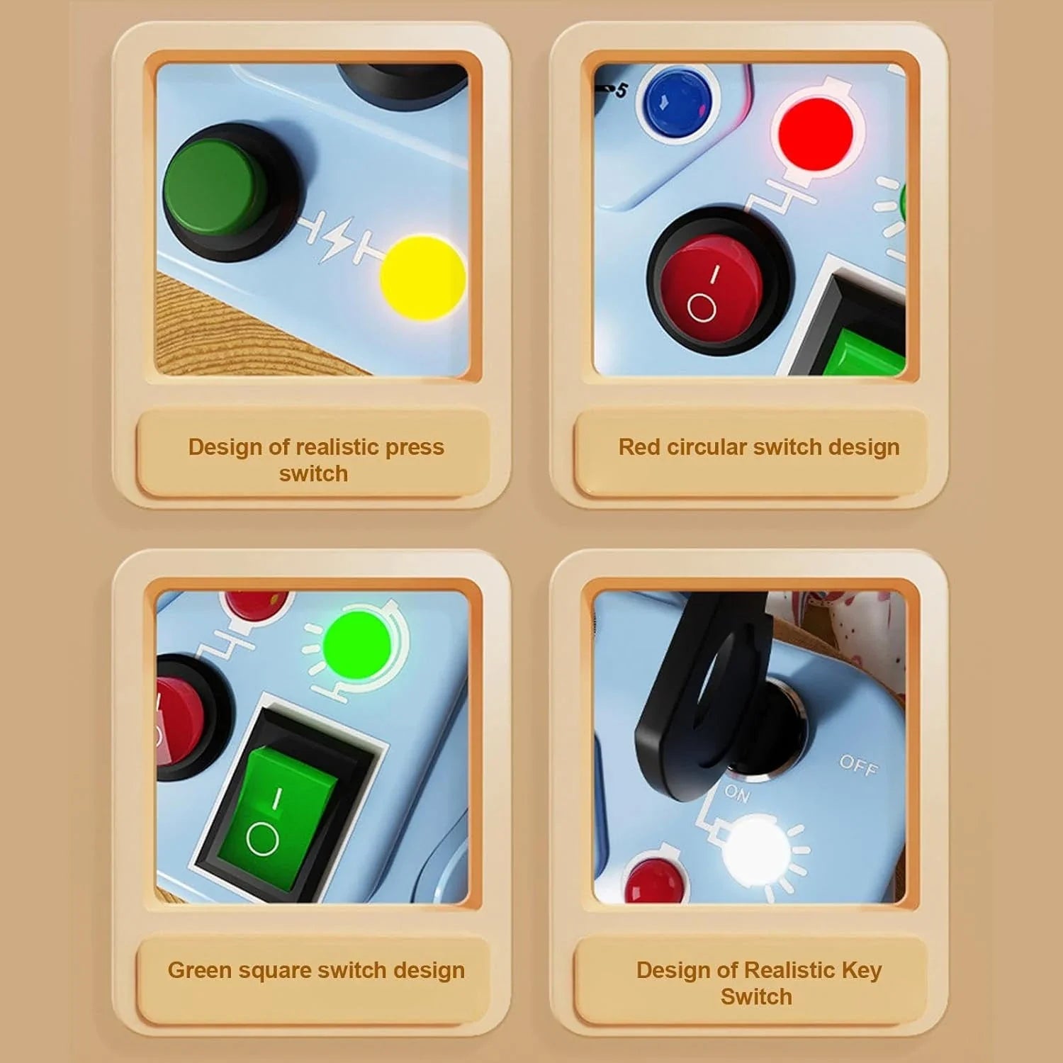 HKM-899347 Montessori Busy Board Light Game Console for Early Learning and Skill Development