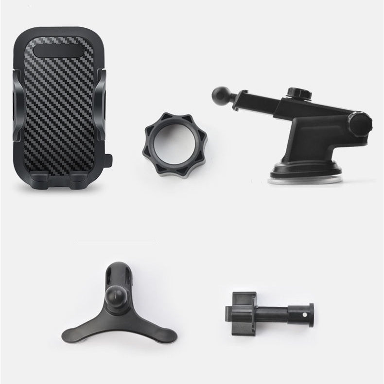 HKM-899411 Carbon Fiber Car Phone Holder for 4.0-7.0 Inch Devices - Anti-Vibration, Anti-Skid Design
