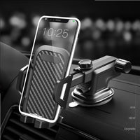 HKM-899411 Carbon Fiber Car Phone Holder for 4.0-7.0 Inch Devices - Anti-Vibration, Anti-Skid Design