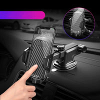 HKM-899411 Carbon Fiber Car Phone Holder for 4.0-7.0 Inch Devices - Anti-Vibration, Anti-Skid Design
