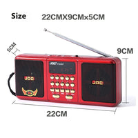 HKM-900051 Multi-Function Portable Radio with Bluetooth and Dual Channel, Available in Multiple Colors and 8G Song Cards