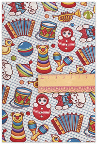 HKM-900179 Nostalgic Cartoon Cotton Fabric for DIY Crafts - 110cm Wide