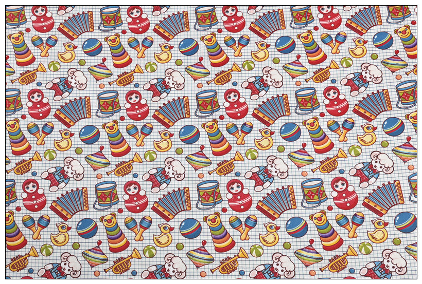 HKM-900179 Nostalgic Cartoon Cotton Fabric for DIY Crafts - 110cm Wide