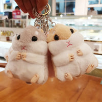 HKM-900179 Plush Hamster Keychain Pendant for Bags & Backpacks - Cute Cartoon Accessory