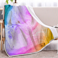 HKM-900179 Soft Gradient Lamb Wool Throw Blanket - Cozy Sherpa Fleece for Couch, Office, and Outdoors, 50"x60" & 60"x80" Sizes