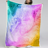 HKM-900179 Soft Gradient Lamb Wool Throw Blanket - Cozy Sherpa Fleece for Couch, Office, and Outdoors, 50"x60" & 60"x80" Sizes