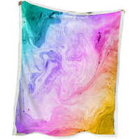 HKM-900179 Soft Gradient Lamb Wool Throw Blanket - Cozy Sherpa Fleece for Couch, Office, and Outdoors, 50"x60" & 60"x80" Sizes