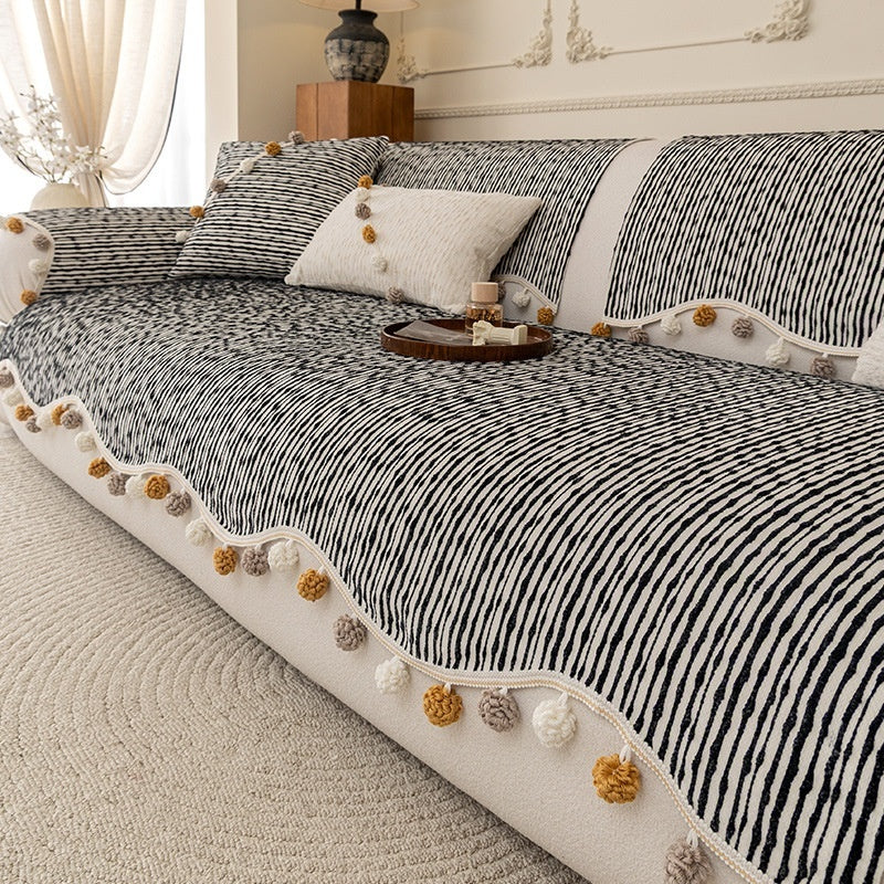 HKM-900243 Four Seasons Universal High-End Straight Seat Cushion Cover in Alice Fur Ball Colors