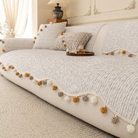 HKM-900243 Four Seasons Universal High-End Straight Seat Cushion Cover in Alice Fur Ball Colors
