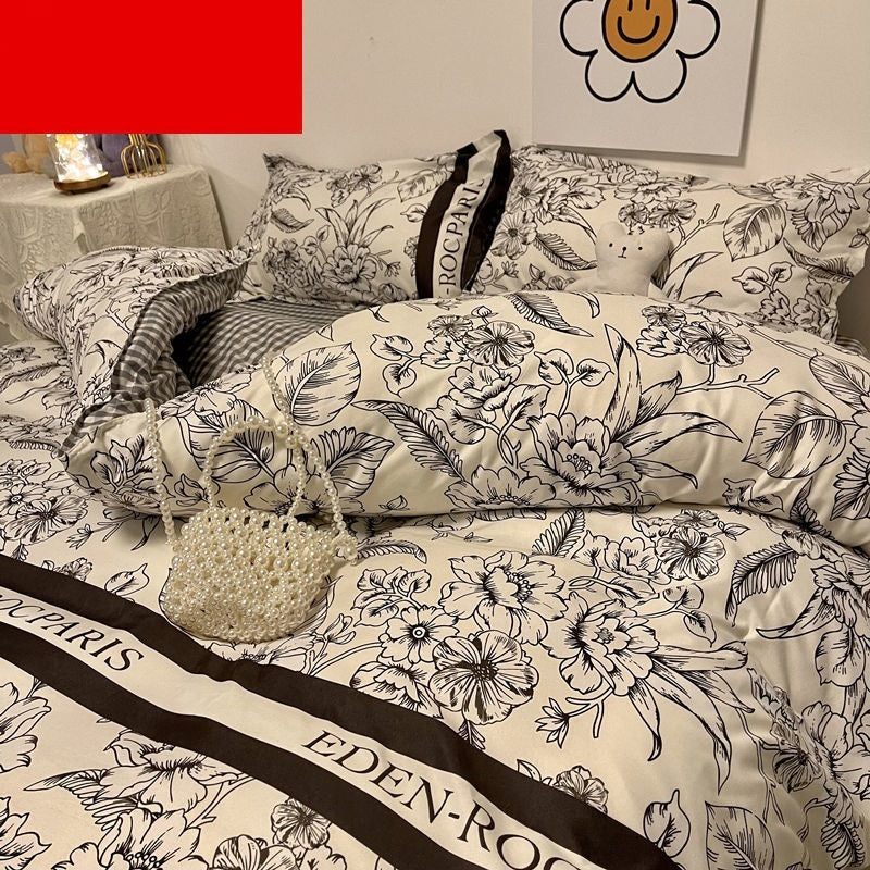 HKM-900499 Cartoon Bear Four-Piece Bedding Set with Quilt Cover in Various Sizes