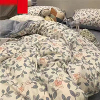 HKM-900499 Cartoon Bear Four-Piece Bedding Set with Quilt Cover in Various Sizes