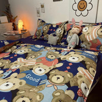 HKM-900499 Cartoon Bear Four-Piece Bedding Set with Quilt Cover in Various Sizes