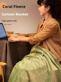 HKM-900499 Lightweight Cartoon Anime Blanket with Eye Mask for Office Naps and Summer Relaxation
