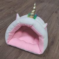 HKM-900499 Semi-Enclosed Removable and Washable Cloth Hamster Nest for Small Pets - Black/White