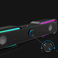 HKM-900563 RGB Wired Multimedia Subwoofer Speaker for Computer and Mobile Devices - 2.1 Channel, Black