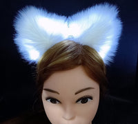 HKM-900627 Cute Plush Glowing Cat Ears Headband – Handmade Hair Accessories for Halloween