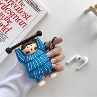 HKM-900691 Weightlifting Girl Silicone Protective Sleeve for AirPods 1/2/3