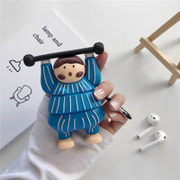 HKM-900691 Weightlifting Girl Silicone Protective Sleeve for AirPods 1/2/3