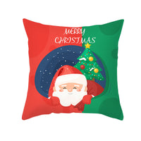 HKM-900883 Cartoon Santa Claus Peach Skin Cushion Cover, 45x45cm, Holiday Decor