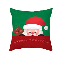 HKM-900883 Cartoon Santa Claus Peach Skin Cushion Cover, 45x45cm, Holiday Decor