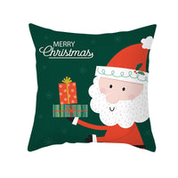 HKM-900883 Cartoon Santa Claus Peach Skin Cushion Cover, 45x45cm, Holiday Decor