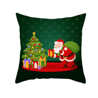 HKM-900883 Cartoon Santa Claus Peach Skin Cushion Cover, 45x45cm, Holiday Decor