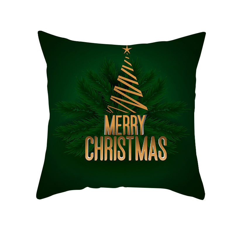 HKM-900883 Cartoon Santa Claus Peach Skin Cushion Cover, 45x45cm, Holiday Decor