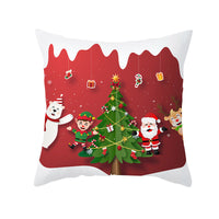 HKM-900883 Cartoon Santa Claus Peach Skin Cushion Cover, 45x45cm, Holiday Decor