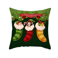 HKM-900883 Cartoon Santa Claus Peach Skin Cushion Cover, 45x45cm, Holiday Decor