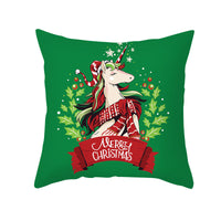 HKM-900883 Cartoon Santa Claus Peach Skin Cushion Cover, 45x45cm, Holiday Decor