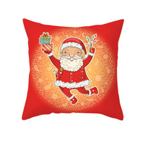 HKM-900883 Cartoon Santa Claus Peach Skin Cushion Cover, 45x45cm, Holiday Decor
