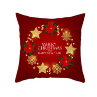 HKM-900883 Cartoon Santa Claus Peach Skin Cushion Cover, 45x45cm, Holiday Decor