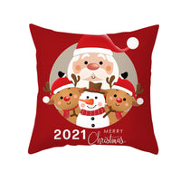 HKM-900883 Cartoon Santa Claus Peach Skin Cushion Cover, 45x45cm, Holiday Decor