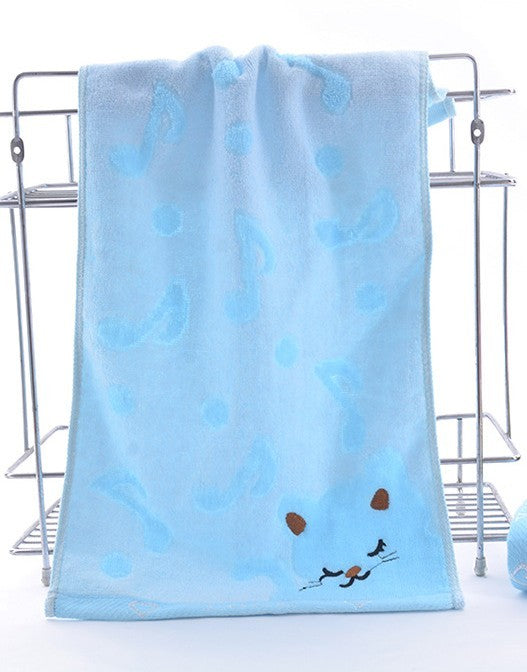 HKM-901075 Bamboo Fiber Kitten Face Bath Towels - Soft, Absorbent, Eco-Friendly 25x50CM
