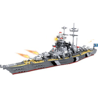 HKM-901075 Military Battleship Model Building Blocks Toy Set for DIY Assembly - Compatible with Aircraft Carrier and Bismarck Design